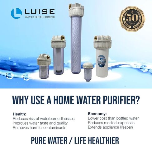 Luise Super Big 20 Filter Housing 1 "Ports Inlet Brass (20" x2.5 ") مصنوعة من مادة بلاستيكية غير سامة مع وجع وقوس (L503.2050). in Saudi Arabia