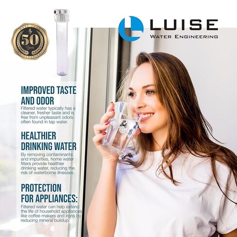 Luise Super Big 20 Filter Housing 1 "Ports Inlet Brass (20" x2.5 ") مصنوعة من مادة بلاستيكية غير سامة مع وجع وقوس (L503.2050). in Saudi Arabia