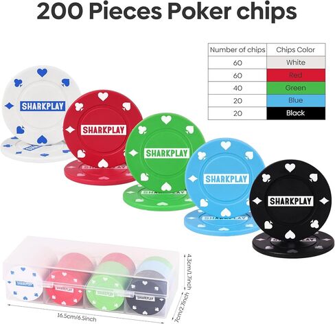 100Pcs Denomination Poker Chips Set with Storage Box, Plastic Learning Counters Disks for Texas Hold'em, Blackjack, Parties & Math Learning in Kuwait