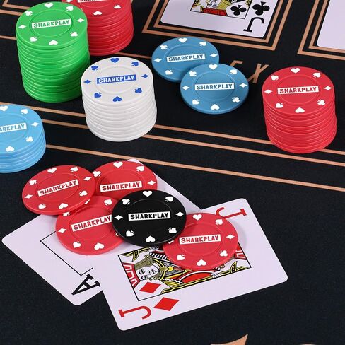 100Pcs Denomination Poker Chips Set with Storage Box, Plastic Learning Counters Disks for Texas Hold'em, Blackjack, Parties & Math Learning in Kuwait