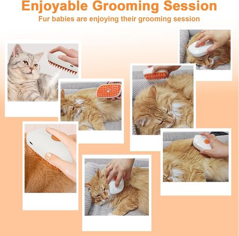 Nepfaivy Cat Steam Brush for Shedding - Steaming Cat Brushes for Indoor Cats with Release Button, Steam Slicker Brush for Dogs, Rechargeable Pet Spray Water Hair Removal Comb for Massage, Grooming in Saudi Arabia