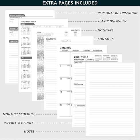 2026 Planner, Weekly ＆ Monthly Planner 2026, Jan 2026 – Dec 2026, 6.2" x 8.42", Flexible Cover, 12 Monthly Tabs, Thick Paper, Spiral Wirebound, Inner Pocket, Watercolor Flowers in Saudi Arabia