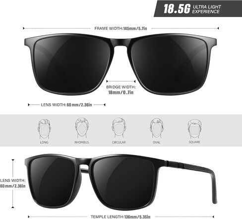 YDAOWKN Polarized Sunglasses for Men, Lightweight Sun Glasses With UV Protection for Driving Fishing Golf in Kuwait