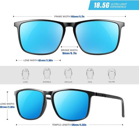 YDAOWKN Polarized Sunglasses for Men, Lightweight Sun Glasses With UV Protection for Driving Fishing Golf in Kuwait