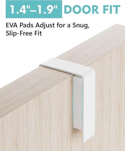 Mop and Broom Holder Wall Mount, No Drill Over the Door Broom and Mop Holder with 4 Slots and 2 Hooks, Wood Tool Hanger for Laundry, Cabinet, Kitchen, Garage in Saudi Arabia