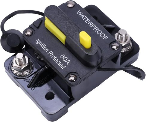 1865115 MKR-27 قاطع الدائرة 60 أمبير متوافق مع MINN KOTA 12V/24V/36V/48V محركات التصيد الكهربائية ، وتبديل إعادة ضبط يدوي ومقاوم للماء وإشعال حماية للمركبات القوارب in Saudi Arabia