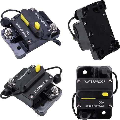 1865115 MKR-27 قاطع الدائرة 60 أمبير متوافق مع MINN KOTA 12V/24V/36V/48V محركات التصيد الكهربائية ، وتبديل إعادة ضبط يدوي ومقاوم للماء وإشعال حماية للمركبات القوارب in Saudi Arabia