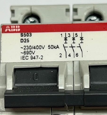 ABB S503-D25 Heavy Duty Circuit Breaker 2CCF011748R0001 3-Pole 25A in Saudi Arabia