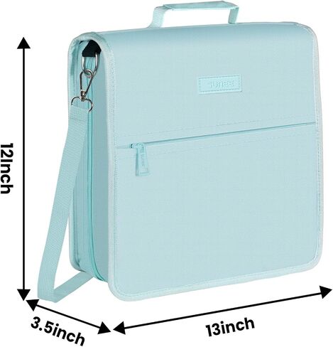 Sunee Zipper Binder 3 حلقة ، حلقات O 3 بوصة مع حزام المقبض والكتف ، سعة 600 ورقة ، مجلد ملفات متوسعة 5-TAB ، جيوب متعددة للوثق منظم المدارس المتوسطة مع سحاب ، غسق بلو in Saudi Arabia