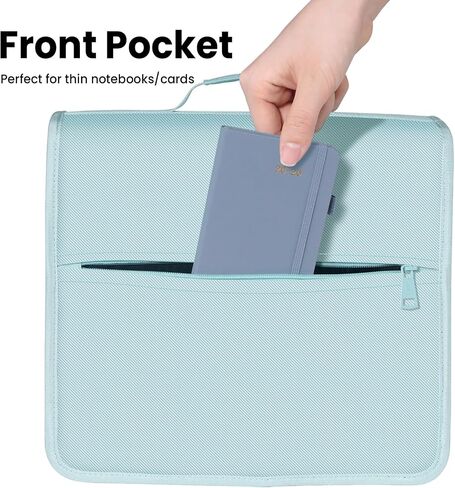 Sunee Zipper Binder 3 حلقة ، حلقات O 3 بوصة مع حزام المقبض والكتف ، سعة 600 ورقة ، مجلد ملفات متوسعة 5-TAB ، جيوب متعددة للوثق منظم المدارس المتوسطة مع سحاب ، غسق بلو in Saudi Arabia