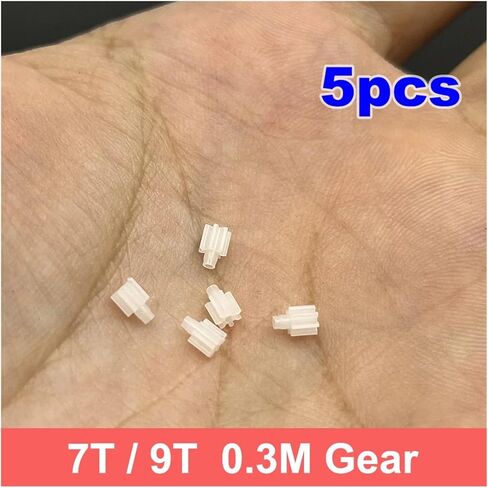 5pcs 0.3m ترس بلاستيكي 7/9T الأسنان 0.8 مم/1 مم ميدان ميكرو جوفاء كوب محرك ترس ترس (7 أسنان 0.8 ملم) in Kuwait