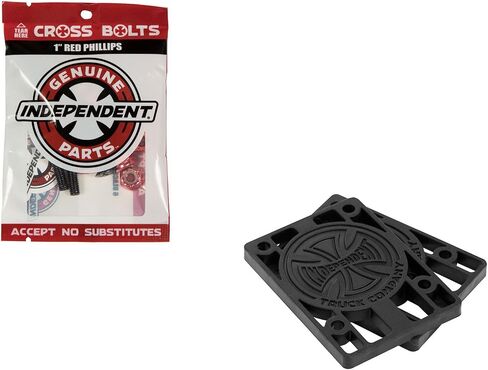 INDEPENDENT Trucks Hardware Riser Pad Kit - 1" Phillips Black/Red + 1/8" Risers in Saudi Arabia