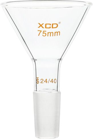 XCD Glass Funnel, Borosilicate Glass Filter Funnel Short Stem Powder Funnel with 24/40 Inner Joint (OD 50 mm) Lab Glass Powder Funnel in Kuwait
