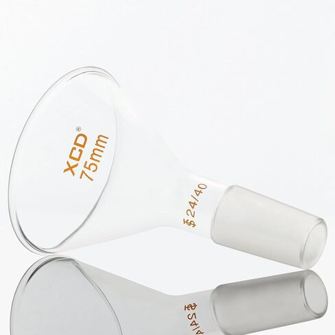 XCD Glass Funnel, Borosilicate Glass Filter Funnel Short Stem Powder Funnel with 24/40 Inner Joint (OD 50 mm) Lab Glass Powder Funnel in Kuwait