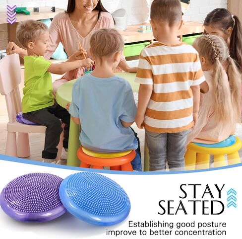 8 Pcs Wobble Cushion with Inflation Pump Cloud Style Wiggle Seat for Sensory Kids Flexible Sensory Seating Balance Disc for Classroom Elementary Office Home in Saudi Arabia