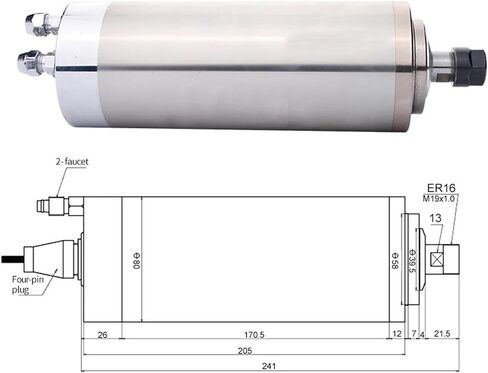 المغزل 1.5KW ER16 قطر 80 مم حركي عالي السرعة المبرد بالمياه GDZ-17B (GDZ-19 220V) in Saudi Arabia