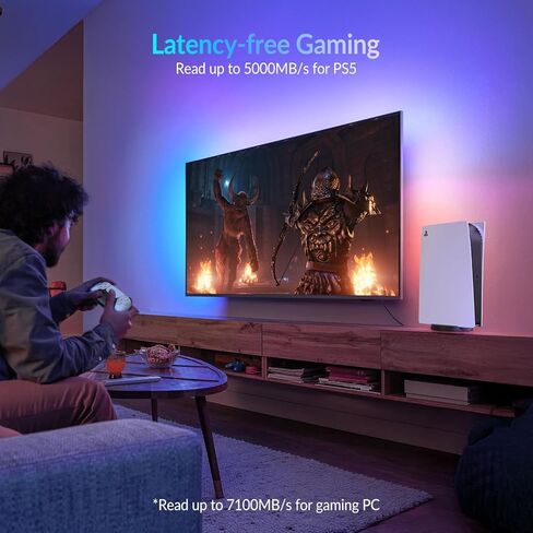 GS5 1TB TLC PCIE Gen4x4 NVME SSD لـ PS5 - الانفجار من خلال أوقات التحميل بسرعة 6500 ميغابايت/ثانية مع غرفة التبريد ، تصل إلى 7450 ميجابايت/ثانية لجهاز كمبيوتر سطح المكتب in Kuwait