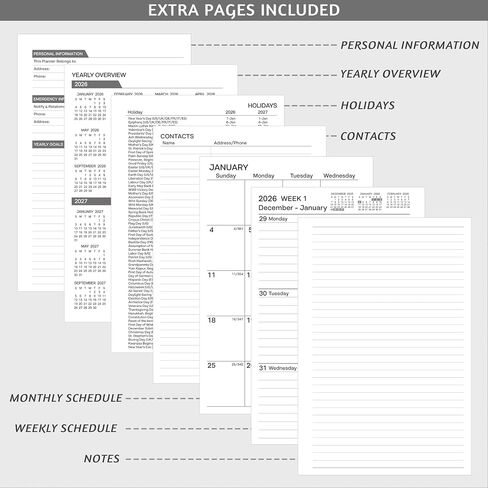 2026 Planner ، Weekly Monthly Planner 2026 ، يناير 2026 - ديسمبر 2026 ، 6.2 "× 8.42" ، غطاء مرن ، 12 علامات تبويب شهرية ، ورق سميك ، سلك حلزوني ، جيب داخلي ، A5 ، الأزرق in Kuwait