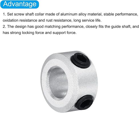 MECCANIXITY 4pcs Shaft Collar 8mm Bore 5/16" Aluminum Set Screw Style Clamping Collars Hexagon Wrench Silver in Saudi Arabia
