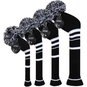 Scott Edward Multi-Style Optional Individualized Knit Golf Club Head Covers Set of 4, Fit for Driver Wood(460cc) * 1, Fairway Wood * 2, and Hybrid(UT) * 1, for Male/Female Golfers in Saudi Arabia