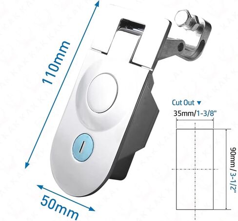 Compression Latch Lock Flush Mount Zinc Alloy RV Door Lock Hand Operated Compression Latches Hardware 1Pcs(Chrome) in Kuwait