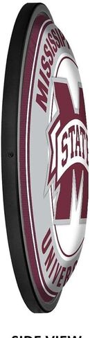 The Fan-Brand Mississippi State Bulldogs Round Slimline Lighted Wall Sign - Football, Basketball & Baseball Wall Decor - College Sports Decor for Home, Office, Game Room, Fan Cave, Garage - USA Made in Saudi Arabia