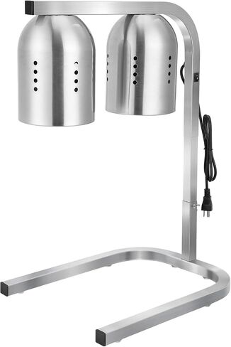 VEVOR Food Heat Lamp, 500W Bulbs, Commercial Food Warmer Light, Electric Stainless Steel French Fry Heating Lamp, Free-Standing, Catering Food Warming Equipment for Kitchen Buffet Restaurant, Silver in Saudi Arabia