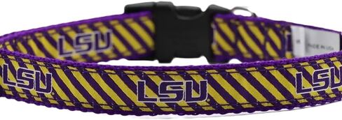 Preston Heavy Duty Adjustable LSU Tigers Dog Collar – LSU Pet Collars Come in Different Sizes for X-Large Dogs to X-Small Dogs. (X-Small Collar 3/4 inch Wide) in Kuwait