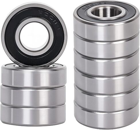 10pcs 6205 2RS محمل كرة أخدود عميق ، 25 × 52x15mm محامل مزدوجة الختم من الصلب الكروم ، محمل كرة أداء مسبقة ومستقرة in Kuwait