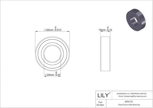 10pcs 6205 2RS محمل كرة أخدود عميق ، 25 × 52x15mm محامل مزدوجة الختم من الصلب الكروم ، محمل كرة أداء مسبقة ومستقرة in Kuwait