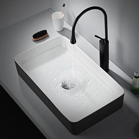 Kitchen 360 ° Rotating Solid Brass Kitchen Mixer Tap, Modern Single Handle Single Hole Hot and Cold Water Tap,Gold(Black) in Saudi Arabia