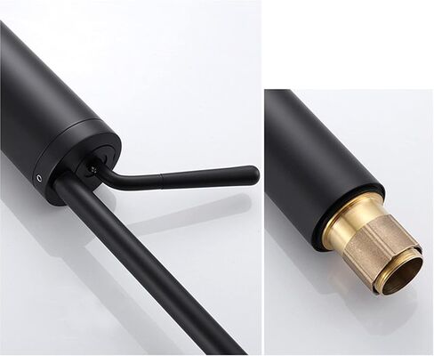 Kitchen 360 ° Rotating Solid Brass Kitchen Mixer Tap, Modern Single Handle Single Hole Hot and Cold Water Tap,Gold(Black) in Saudi Arabia