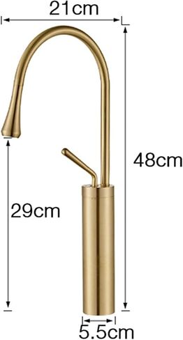Kitchen 360 ° Rotating Solid Brass Kitchen Mixer Tap, Modern Single Handle Single Hole Hot and Cold Water Tap,Gold(Black) in Saudi Arabia