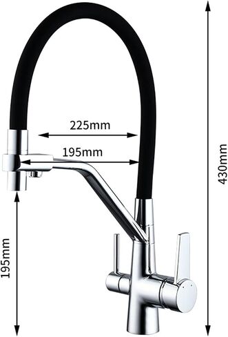 Modern Kitchen Faucet with Drinking Water Solid Brass Pull Out Swivel Kitchen Sink Tap, Dual Handle 3 in 1 High Arc Water Filter Purifier Faucets,Black(Brushed) in Saudi Arabia
