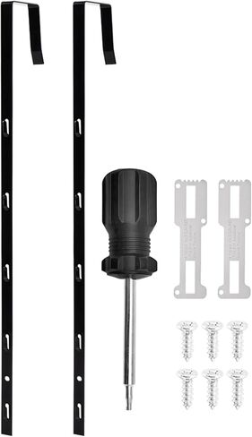 Over-The-Door Mirror Hanger, 5-Level Adjustable 13.7 Inch Mirror Hook Set with Metal Screwdriver, 2 Pieces Black Bracket Set for 1.77'' Door Depth in Saudi Arabia