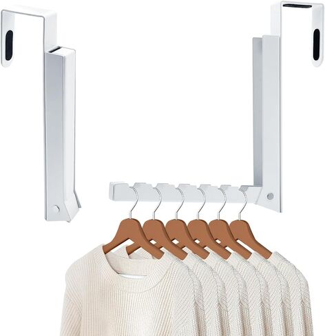 Over The Door Hanger Hooks for Clothes, Over The Door Coat Hook Portable Clothes Drying Rack for Laundry Foldable Rack Space Saving - 2 Pack in Saudi Arabia