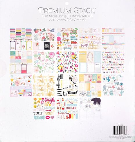 DCWV Printed Cardstock Paper 12x12, 36 Sheets of Scrapbook Paper for Crafts and Card Making, Double Sided Heavy Duty Cardstock with Foil Accents - Birthday Brights in Saudi Arabia