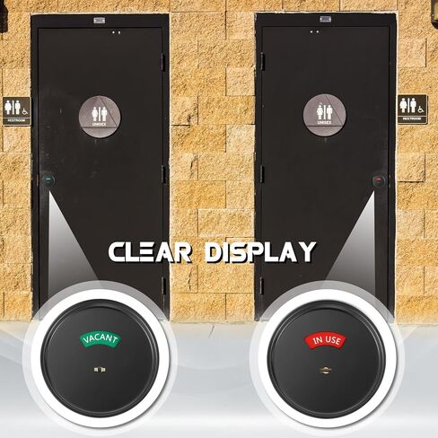 Tandefio Deadbolt with Occupancy Indicator, Vacant Occupied Bathroom Lock 304 Stainless Steel Lock Indicator for Commercial Restroom Fit Door Thickness from 1 3/8" to 2", Satin Chrome(Silver,1 Pcs) in Kuwait