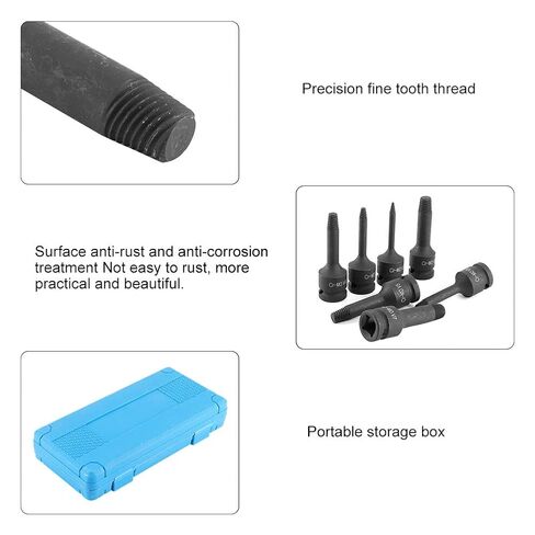 مجموعة مستخرج الترباس التالفة 7pcs 1/2in 12.5mm رأس مربع مزيل مزيل الأداة in Kuwait