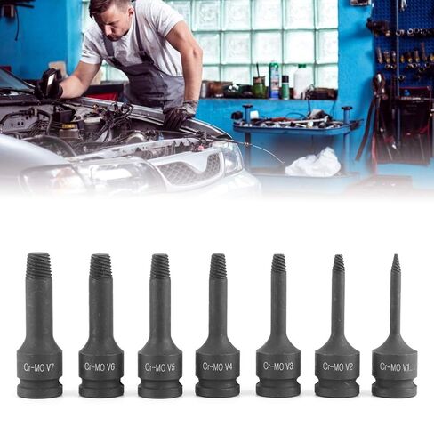 مجموعة مستخرج الترباس التالفة 7pcs 1/2in 12.5mm رأس مربع مزيل مزيل الأداة in Kuwait