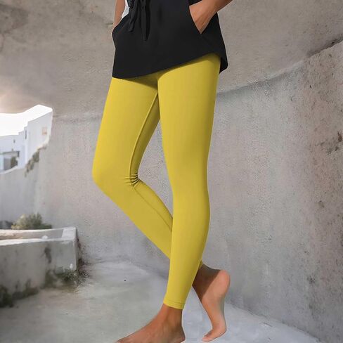 High Waisted Leggings for Women Tummy Control Butt Lifting Yoga Pants Soft Stretchy Workout Non See Through Leggings in Saudi Arabia