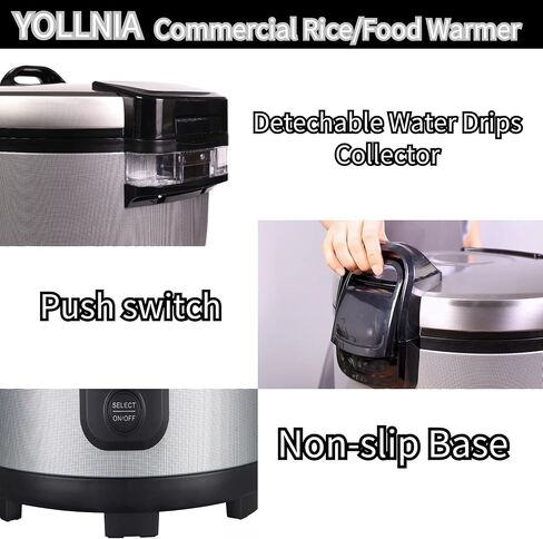 55 RAW/ 110 CUP DRARER DRARER (وليس طباخ الأرز) محمول 18.1QT BIG RICE RADER/ 122 ℉- 178 ℉ درجة حرارة قابلة للتعديل/ 130 واط/ وعاء داخلي غير لاصقة in Saudi Arabia