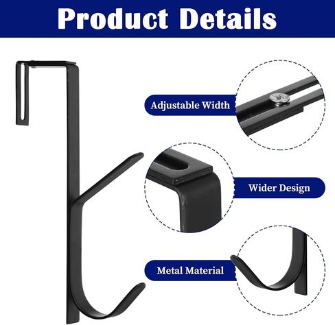 Cubicle Hooks 2 Pack Heavy Duty Dual Cubicle Hook Premium Metal Over The Door Hooks Organizer Hanger for Towels, Clothes, Hats & Bags Use in Bathroom, Bedroom, Kitchen Fit 1 3/8" to 3 1/2" Panels in Saudi Arabia