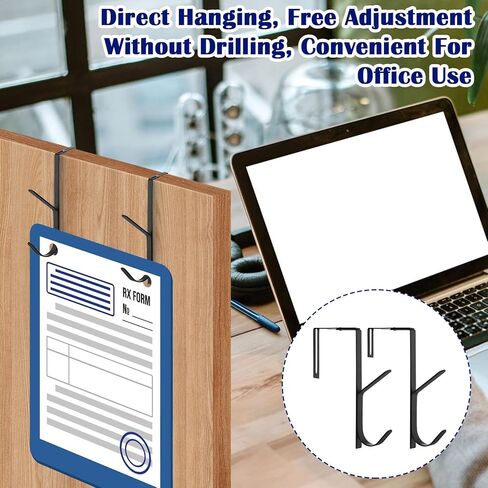 Cubicle Hooks 2 Pack Heavy Duty Dual Cubicle Hook Premium Metal Over The Door Hooks Organizer Hanger for Towels, Clothes, Hats & Bags Use in Bathroom, Bedroom, Kitchen Fit 1 3/8" to 3 1/2" Panels in Saudi Arabia