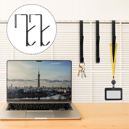 Cubicle Hooks 2 Pack Heavy Duty Dual Cubicle Hook Premium Metal Over The Door Hooks Organizer Hanger for Towels, Clothes, Hats & Bags Use in Bathroom, Bedroom, Kitchen Fit 1 3/8" to 3 1/2" Panels in Saudi Arabia
