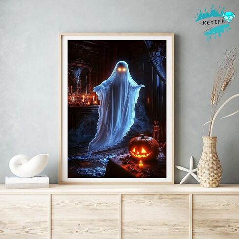 KEYIFA Diamond Art Kits for Adults, 5D DIY Diamond Painting Smoking Skull, Round Full Drill, Abstract Diamonds Dots Mosaic Painting, Crystal Gem Arts Craft for Home Wall Decor 12x16 in in Saudi Arabia