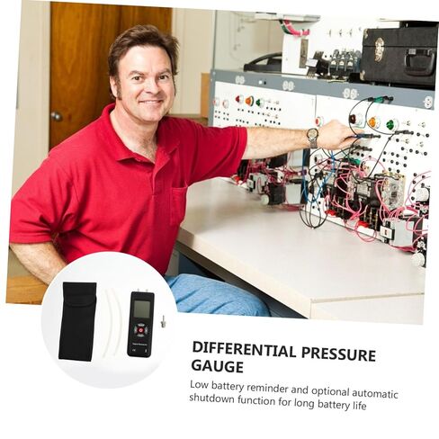 Homoyoyo Dual Input Manometer Differential Pressure Gauge Pressure Manometer Reading Large Backlit Screen Auto Shutdown in Kuwait