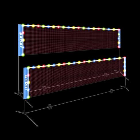 Zhehao 16.5 قدم LED Net Net Net Net Net مع شبكة نايلون قابلة للطي LED مع أعمدة الارتفاع القابلة للتعديل للتنس في الفناء الخلفي في الهواء الطلق in Kuwait