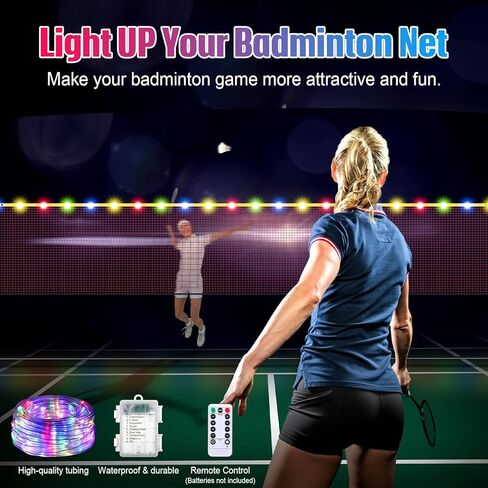 Zhehao 16.5 قدم LED Net Net Net Net Net مع شبكة نايلون قابلة للطي LED مع أعمدة الارتفاع القابلة للتعديل للتنس في الفناء الخلفي في الهواء الطلق in Kuwait