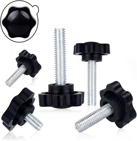 5/10PCS Star Shape Thread Clamping Handle Bolt Bakelite Hand Knob Tightening Screw Industry Equipment Plastic Steel M5 M6 M8(M5x25 D25) in Saudi Arabia
